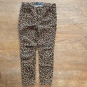 J. Crew leopard print jeans, 27P (4P)